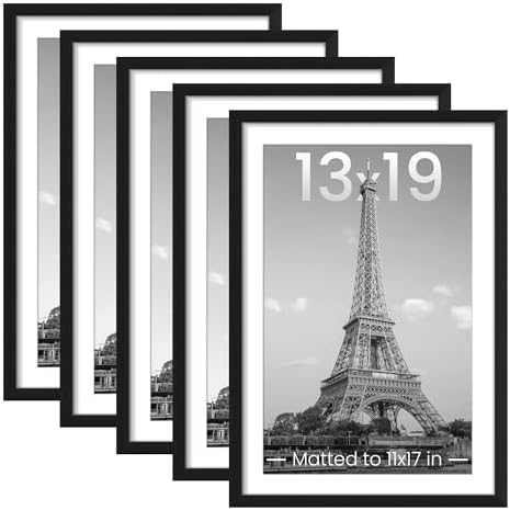 upsimples 13x19 Picture Frame, Gallery Wall Frames Set of 5, Black by upsimples