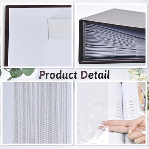 Popotop Photo Album 4x6 100 Photos with Writing Space, Leather Cover Album with Display Picture Window, Photo Book for Wedding Family Baby Gift - Image 5