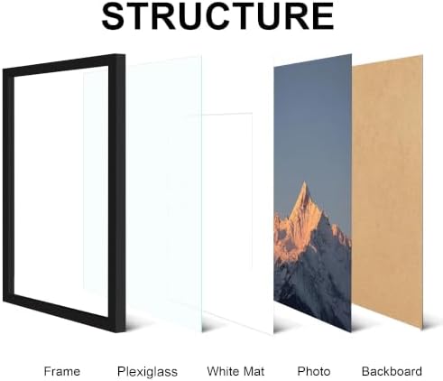 12x18 Wood Picture Frame Set of 4, Wall Mount for Home Decor, Black - Image 5