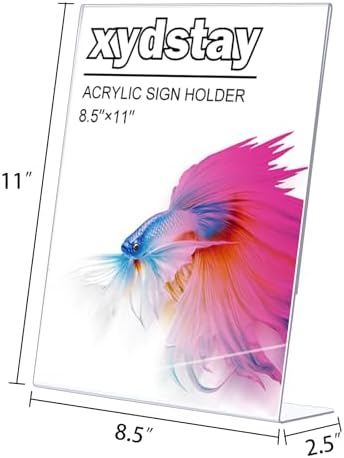 xydstay 12 pack 8.5x11 Acrylic Sign Holder, L Shape, Plastic Flyer Stand - Image 4