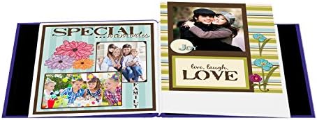 Pioneer 8 Inch by 8 Inch Postbound Fabric Frame Cover Memory Book, Cobalt Blue - Image 2