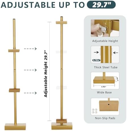 31.5"H Adjustable Tabletop Picture Frame Stand, Tabletop Easel Stand, Gold - Image 5