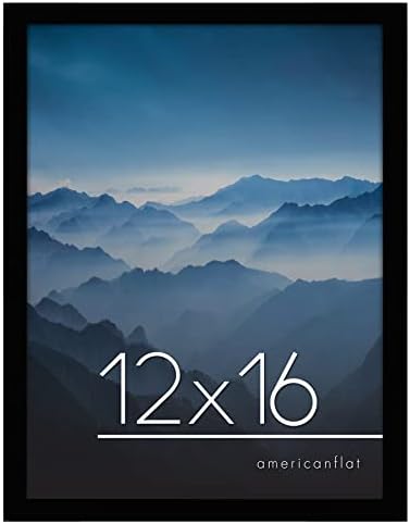 Americanflat 12x16 Picture Frame with Shatter-Resistant Glass - Signature Collection - Gallery-Style Frames Made of Engineered Wood - Photo Frame for Wall Display - Black by Americanflat