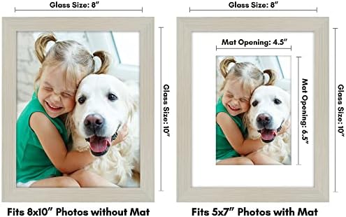 Americanflat 8x10 Picture Frame with Shatter-Resistant Glass - Use as 5x7 Frame with Mat or Display 8x10 Photo Without Mat - Signature Collection - Picture Frames for Tabletop and Wall - Light Wood - Image 2