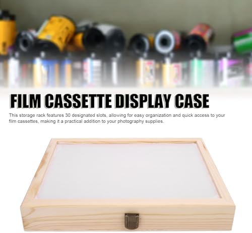 30 Slots Wooden Film Cassette Display Case for 135 Film Cassette, Solid Wood, Rustic Style, Practical Storage Rack with Latch Mechanism, Multipurpose Organizer - Image 5