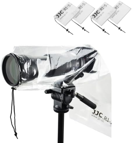 JJC Camera Rain Cover Sleeve for DSLR w/Lens up to 18", Waterproof, 4-Pack by JJC