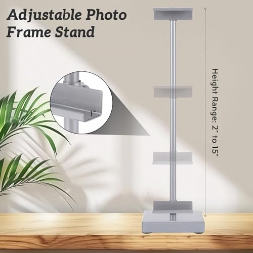 18” Steel Adjustable Tabletop Easel Stand,Picture Frame Holder for Display,Decorative Stands for Photos,Plates,Painting,Artwork,Poster,Books (White, Silver Grey) - Image 3