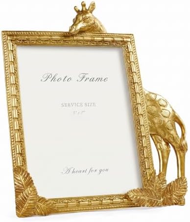 Cuspin 5x7 Picture Frame Gold Vintage Giraffe Ornate Resin Frame by Cuspin