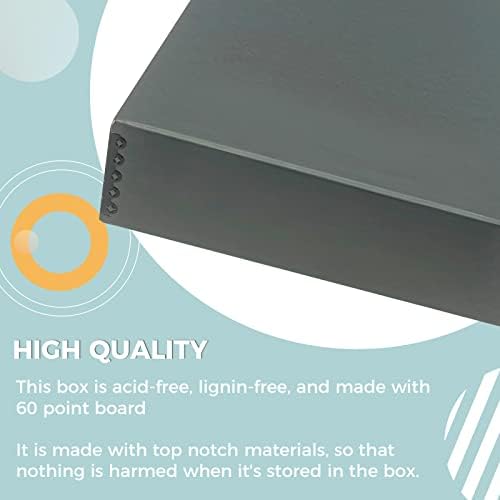 Golden State Art, Drop Front Archival Storage Box, Gray, 11.75x15.25x3 Inch - Image 5