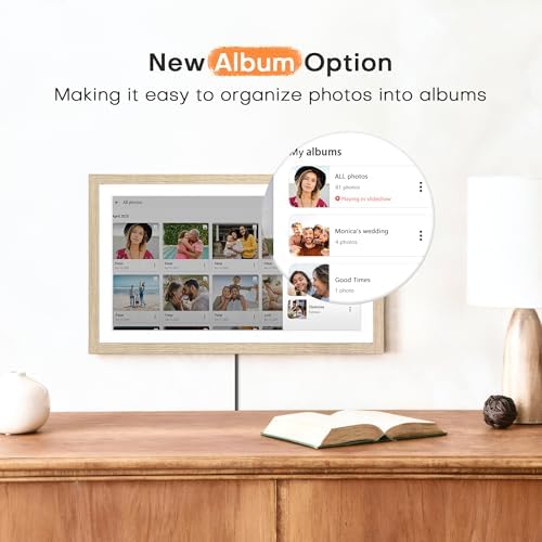 Digital Picture Frame, Frameo WiFi 15.6 Inch Large Digital Photo Frame 32GB - Image 5