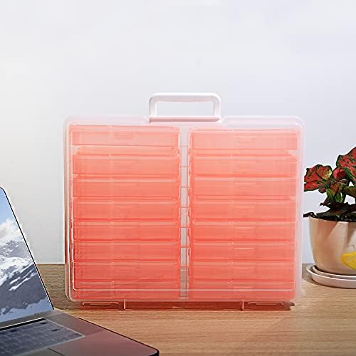 4" x 6" Photo Storage Case with Handle, 16 Inner Photo Organizer Keeper, Extra Large Storage Picture Boxes, Seed Storage, Transparent Craft Keeper (Orange) - Image 5
