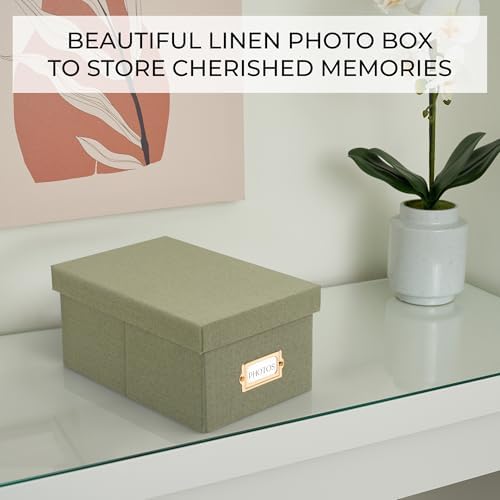 Decorative Photo Storage Box - Sturdy Linen Organizer Holds 850 4x6 Photos - Image 7