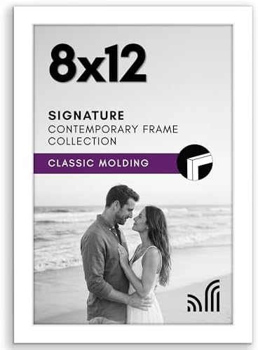 Americanflat 8x12 Picture Frame - Engineered Wood - White by Americanflat