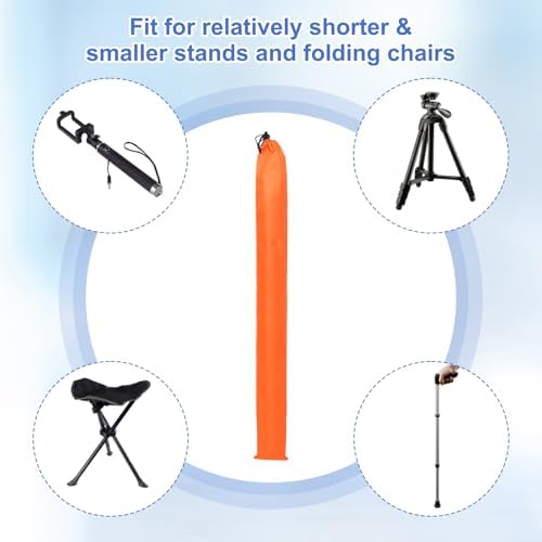 40 x 5 Inch Tripod Monopod Case Bag, Oxford Cloth Foldable Tripod Carrying Case Bag with Drawstring, Fits Speaker/Light Stand/Studio/Outdoor/Travel/Camping, Orange - Image 5