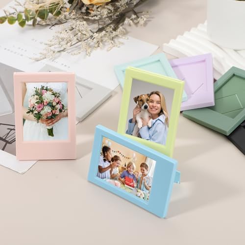 uxcell 8pcs Mini Picture Frames, 2.4 x 3.6 Inch Rectangular Film Photo Frame, Small Instant Film Photo Frame Holder for Tabletop Picture Display, Purple - Image 5