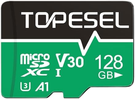 TOPESEL 128GB(The Actual Usable Capacity is 115.2GB) Micro SD Card with Adapter, High Speed TF Card, Memory Card microSDXC for Camera, Smartphone, Tablet, Dash Cam, Drone, UHS-I, U3, A1, 4K UHD, V30 by TOPESEL