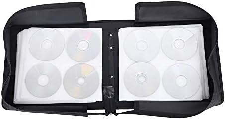 Siveit CD/DVD Binder, CD DVD Case Holder Binder 400 Capacity CD/DVD Wallet Storage Booklet Album Box (White binder, Blue) - Image 3