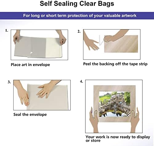 25 Pack Acid Free Crystal Sealed Clear Bags for 11x17 Art Prints, Photos - Image 6