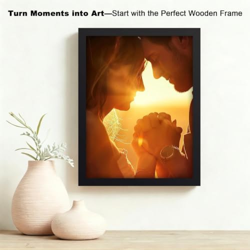 RPJC 9x12 Solid Wood Picture Frame Real Glass Cover Black - Image 4
