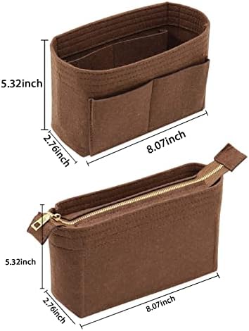 LEXSION Organizer,Bag Organizer,Insert purse organizer with 2 packs in one set fit NeoNoe Noé Series perfectly Brown - Image 6