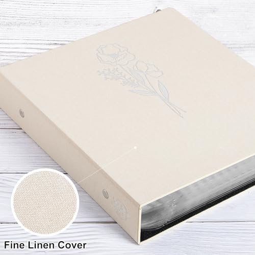 Lanpn Scrapbook Photo Album 12x12 2 Packs, Linen Cover Archival Acid Free Top Load 3 Ring Binder Folder Photo Book 12 x 12 with 30 Plastic Sleeves 60 Pages Beige - Image 3
