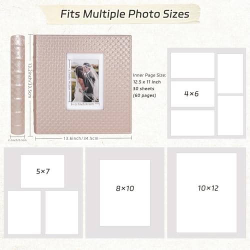 RECUTMS Self Adhesive Photo Album, Leather Scrapbook Album DIY 60 Pages - Image 3