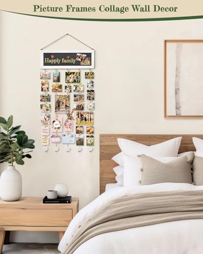 Bikoney Hanging Picture Frame Collage with Blackboard - White - Image 4