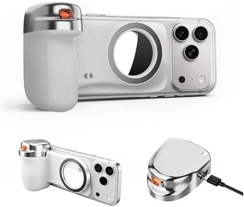 Magnetic Phone Camera Grip, Shutter Grip Handle Holder for iPhone/Android with Detachable Wireless Shutter Remote and Convenient Keychain Hook by IMGROSE
