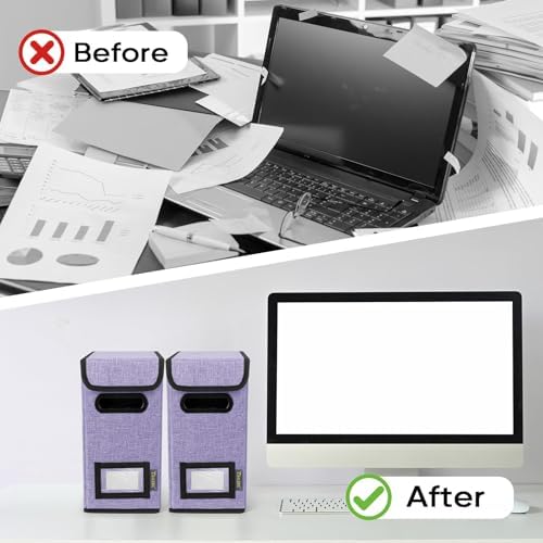 BALEINE File Organizer Box with Lid, Collapsible Hanging File Storage Box - Image 7