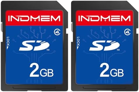 INDMEM 2 Pack SD Card 2GB Class 4 Flash Memory Card 2G SLC Stanard Secure Digital Cards by SINOBRIGHT