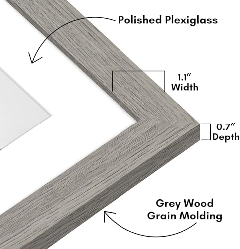 Americanflat 16x16 Picture Frame - Matted to 12x12 - Grey Wood - Image 3