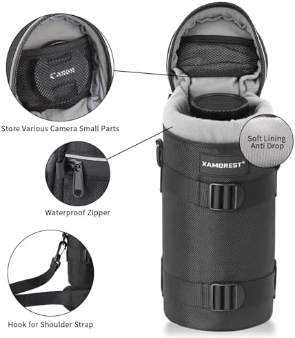 Camera Lens Case Lens Bag Compatible (4.33" x 9.25"(Nylon, Black)) - Image 4