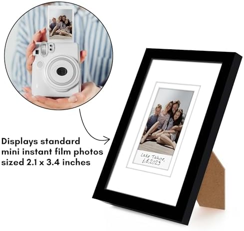 Americanflat 4x6 Picture Frame - Set of 2 - Use as 2x3 Frame with Mat for Instant-Print Photos - Black Mini Picture Frames for Tabletop and Wall Display with Shatter-Resistant Glass - Image 4
