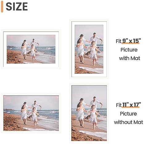 upsimples 11x17 Picture Frame, Gallery Wall Frames Set of 5, White - Image 5