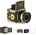 Vintage Digital Camera, 64MP 2.7K Retro Point and Shoot Camera with Autofocus, 2" IPS Waist-Level Screen & 16GB TF Card, 16X Zoom Compact Photography Camera for Beginners Kids Black by EJXHKNF