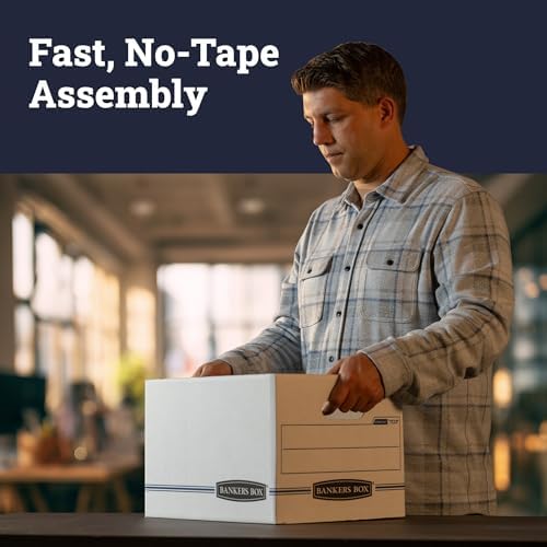 Bankers Box 12-Pack Basic-Duty File Storage Box with Lid, Letter/Legal - Image 3