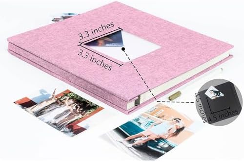Photo Album Self Adhesive Pages Scrapbook, 11x10.6 Pink 40 Pages - Image 6