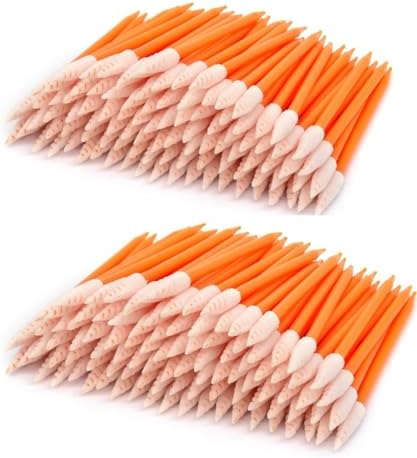 Wellgler's Foam tip Cleaning swabs，Cleaning kit for Electronic, Gun Cleaning or Clean Solenoid valves（Ideal for Cleaning Narrow Gaps or Tracks） (Orange 200) by DisposableOralSwabs