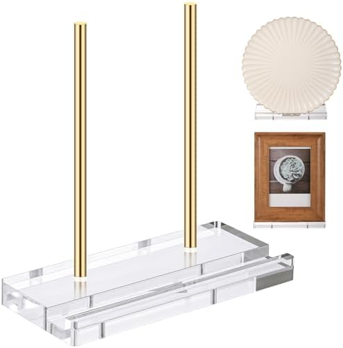 CroBlissful Acrylic Display Stand 8 x 3.5 x 8 Inch Gold Easel Holder by CroBlissful