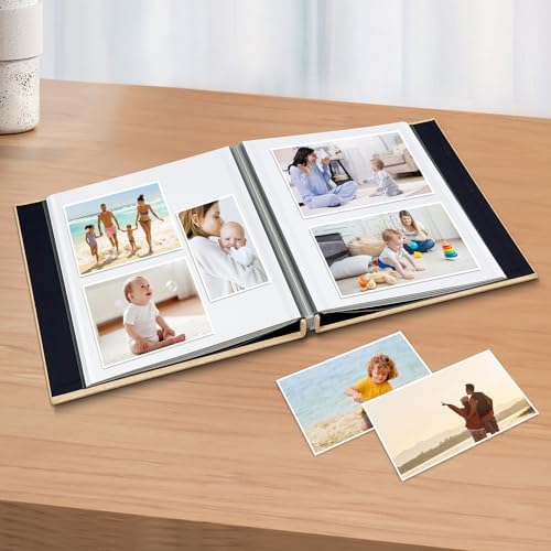 Large Photo Album Self Adhesive Scrapbook Album for 4×6 8×10 Pictures DIY Magnetic Linen Cover Album 40 Pages for Family Wedding Gifts with Metal Pen and Plastic Board - Image 2