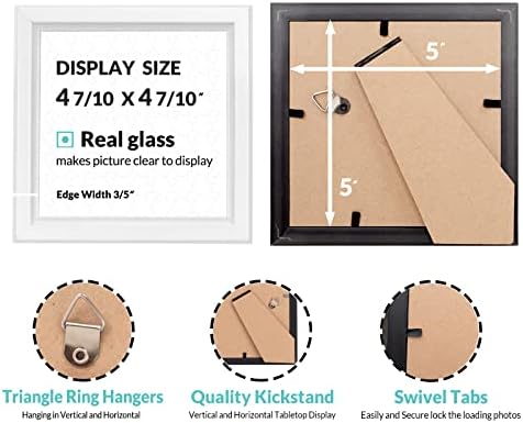 LaVie Home 5x5 Picture Frames (12 Pack, White) Simple Designed Photo Frame with High Definition Glass for Wall Mount & Table Top Display, Set of 12 Classic Collection - Image 3