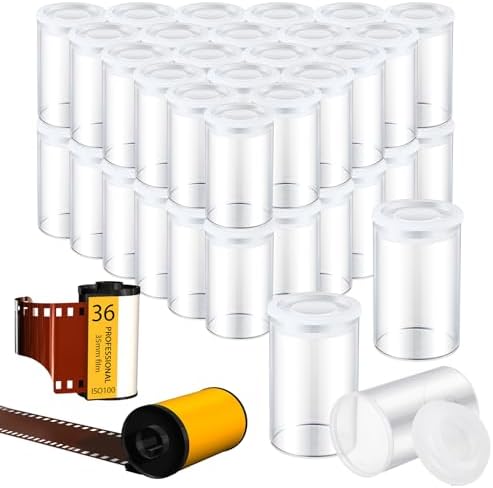 Wenqik 50 Pcs Film Canisters with Caps for Rockets 35 mm Plastic Empty Film Canister Holder Camera Reel Containers for Beads Fish Hook Keys Small Accessories Storage(Clear) by Wenqik
