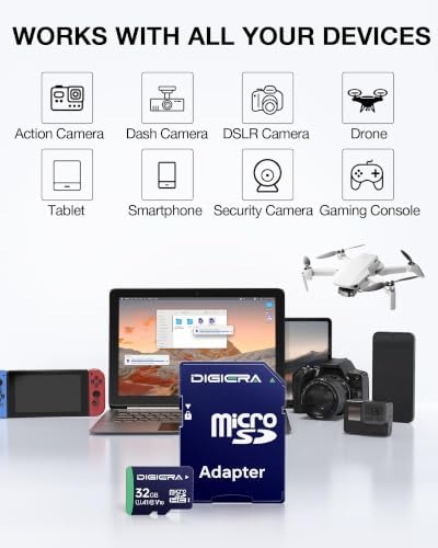 DIGIERA 32GB CT100 microSDHC UHS-I Memory Card with Adapter - up to 100MB/s, C10, U1, V10, Full HD, A1, Micro SD Card for Smartphones, Tablets, Cameras, Gaming Consoles, and Drones (2 Pack) - Image 3