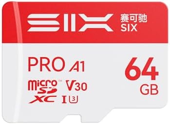 SIX M100 64GB Micro SD Card Read Up to 100MB/s - A1, U3, V30 Support 4K UHD microSDXC Memory Card 64GB with Adapter for Android Phones, Tablets, Dash Cams, Action Cameras, Drones, Gaming Consoles by SIXMemory