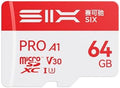 SIX M100 64GB Micro SD Card Read Up to 100MB/s - A1, U3, V30 Support 4K UHD microSDXC Memory Card 64GB with Adapter for Android Phones, Tablets, Dash Cams, Action Cameras, Drones, Gaming Consoles by SIXMemory
