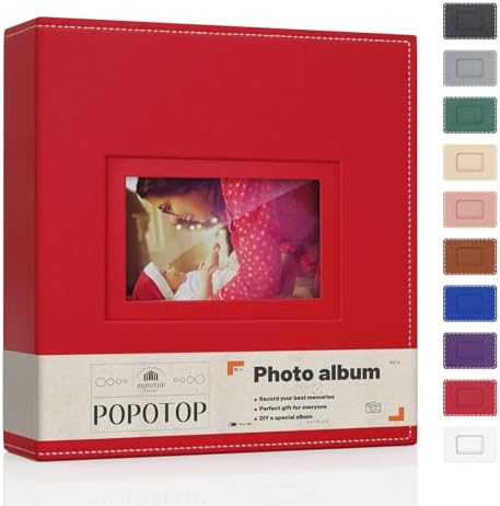 Popotop 4x6 Photo Album Holds 300 Pictures, Vegan Leather Hardcover by Popotop
