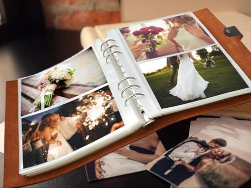 Photo Album 4x6 200 Pockets, Genuine Leather Photo Albums 200 Photos with Writing Space 30 Writing Paper, Family Wedding Travel Kids Graduation Ultrasound Baby Picture Album Scrapbook, Mother Gifts - Image 6