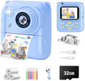 Instant Print Camera for Kids, 1080P Video Camera with 3 Print Rolls by QDH