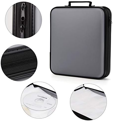 DVD Storage CD Case Holder: 160 Capacity CD Sleeves Black Disc Cases Binder for Car - CD Hard Organizer Box - Large DVD Wallet for Movie/Music/Game & Portable CD Book - Image 3