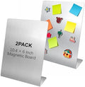 2 Pcs Magnetic Bulletin Board with Stand Metal Tabletop Memo Board Magnet Menu Easel Board Stainless Steel Display Stand for Office Home Kitchen School 10.4 x 6 in by Unknown